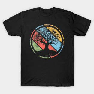 Vintage Grunge Tree of Life Pop Art – Retro Spiritual Symbol Tee T-Shirt