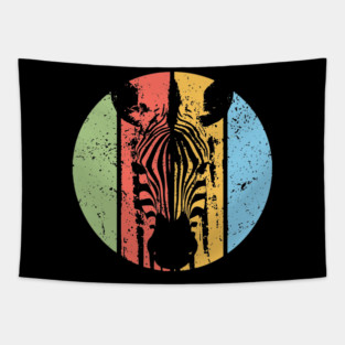 Vintage Grunge Zebra Pop Art – Distressed Safari Wildlife Tee Tapestry