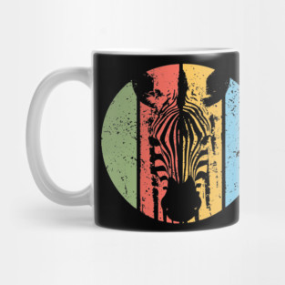 Vintage Grunge Zebra Pop Art – Distressed Safari Wildlife Tee Mug