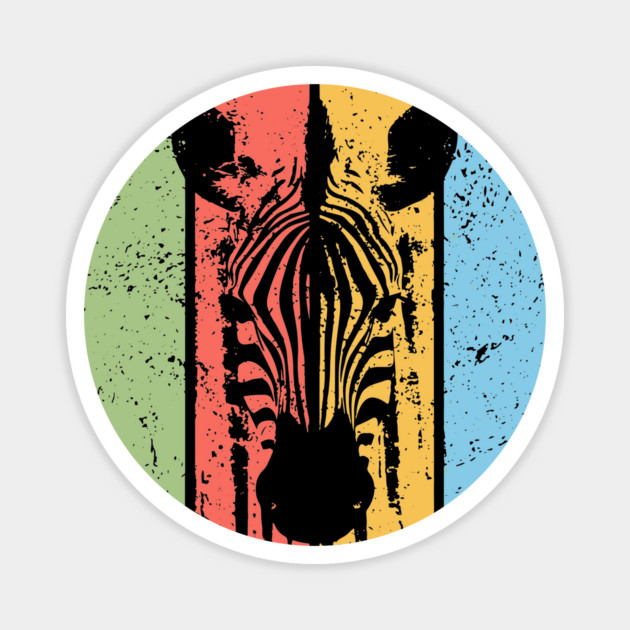 Vintage Grunge Zebra Pop Art – Distressed Safari Wildlife Tee Magnet by TuncGK