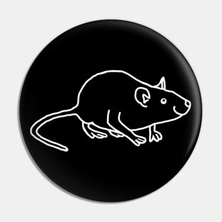 Minimal Funny Rat Pin