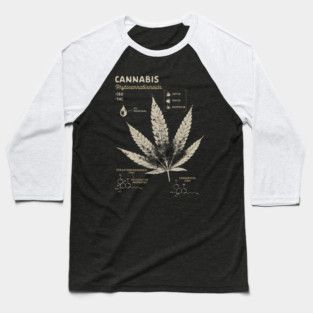 Cannabis Weed Lover Marijuana 420 Cannabis Leaf Anatomy Baseball T-Shirt