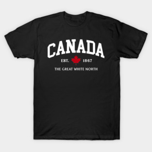 Retro Canada ESt 1867 The Great White North Canadian Flag T-Shirt