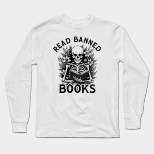 Read-Banned-Books-Skeleton Long Sleeve T-Shirt