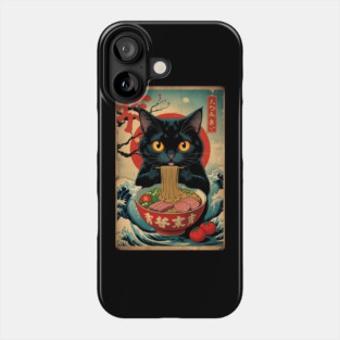 Unisex Anime Cat Ramen Japanese Funny Graphic Tees Kawaii Cat Anime Phone Case
