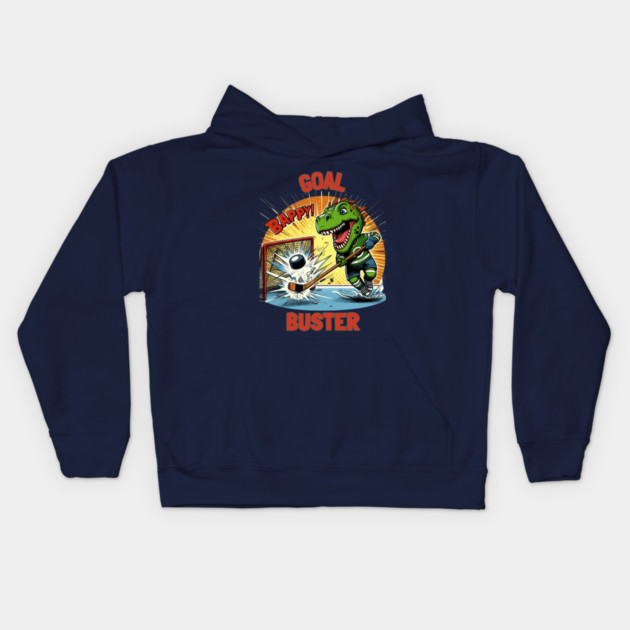 Goal Buster – Dino Hockey Hero Kids Hoodie by Ben's Store 1