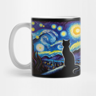 Cat Starry Night Van Gogh Cat For Cat Lover Cat Mom Cat Dad Mug