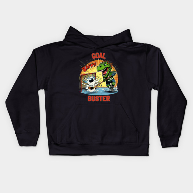Goal Buster – Dino Hockey Hero Kids Hoodie by Ben's Store 1