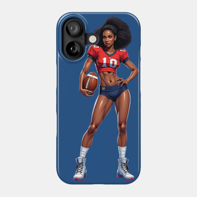 Female High School American Football Player Phone Case by animegirlnft