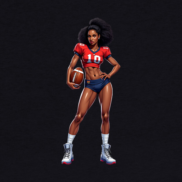 Female High School American Football Player by animegirlnft