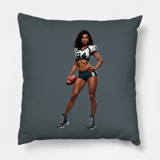 American Football Cheerleader Pillow by animegirlnft