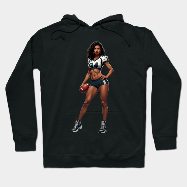 American Football Cheerleader Hoodie by animegirlnft