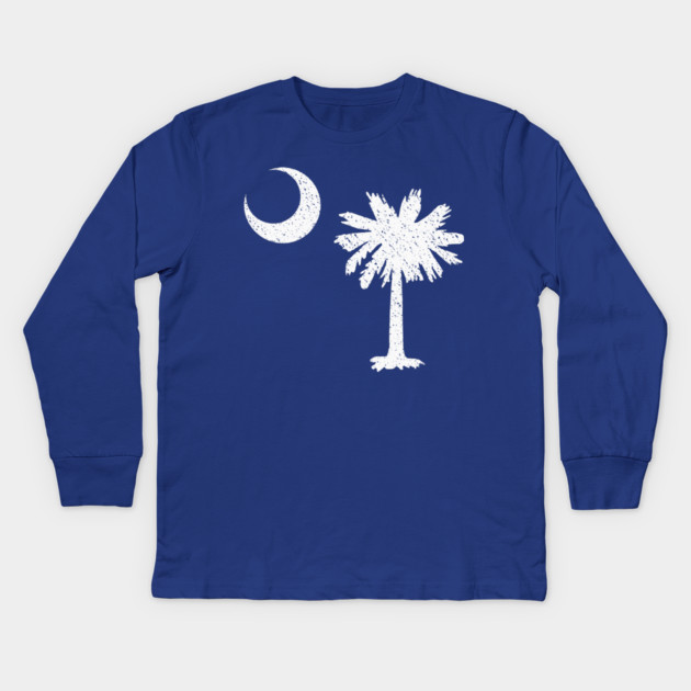 South Carolina Crescent and Palmetto Kids Long Sleeve T-Shirt by DonWillisJrArt