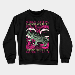 I AM NOT MISGUIDED Frog Vintage Japanese Crewneck Sweatshirt