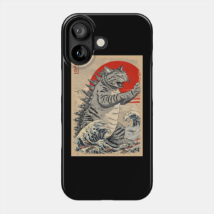 Catzilla Cat Japanese Art Funny Cat Phone Case