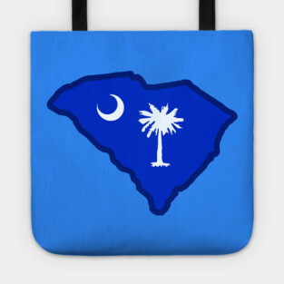 South Carolina State Shaped Flag Tote