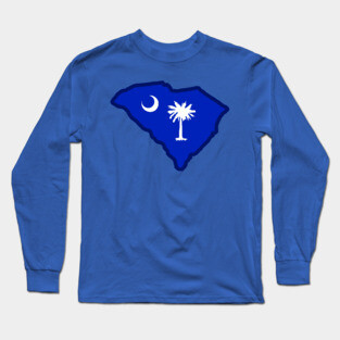 South Carolina State Shaped Flag Long Sleeve T-Shirt