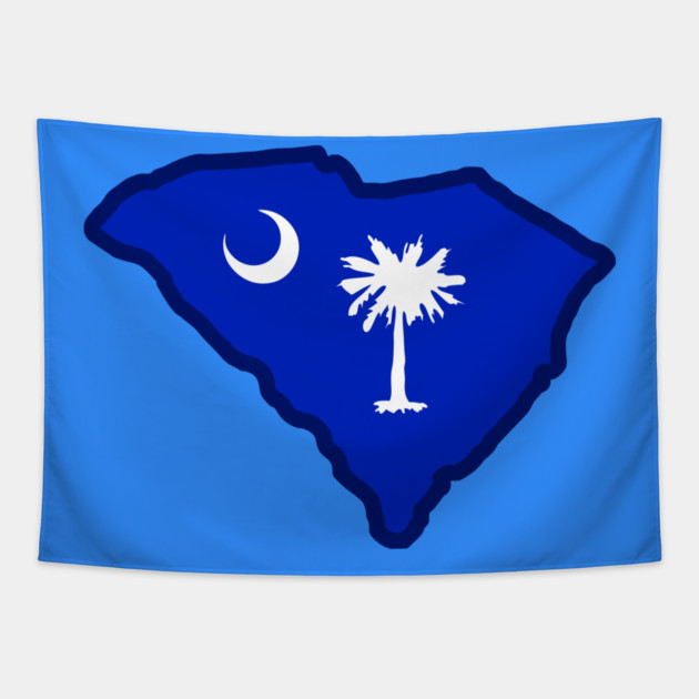 South Carolina State Shaped Flag Tapestry by DonWillisJrArt