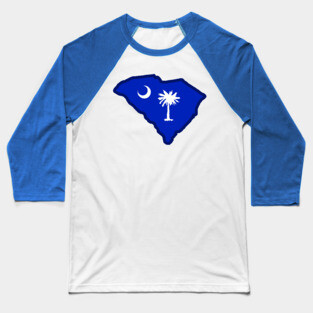 South Carolina State Shaped Flag Baseball T-Shirt