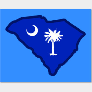 South Carolina State Shaped Flag Posters and Art