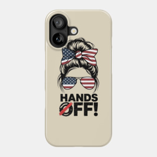 Patriotic Messy Bun – Hands Off Social Security & Medicare Protest Design Phone Case