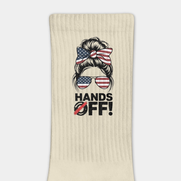 Patriotic Messy Bun – Hands Off Social Security & Medicare Protest Design by ArtistTee ⭐⭐⭐⭐⭐