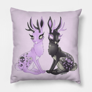 Pastel Goth Jackalopes Pillow