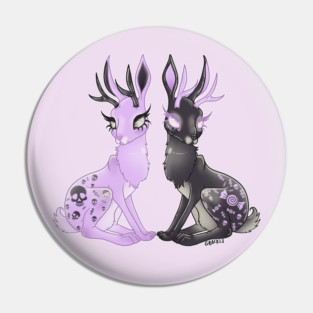 Pastel Goth Jackalopes Pin