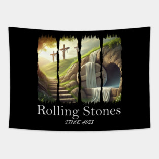 The Stone Was Rolled Away He Is Alive Retro Christian Easter Tapestry