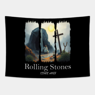 The Stone Was Rolled Away He Is Alive Retro Christian Easter Tapestry