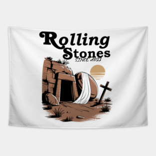 The Stone Was Rolled Away He Is Alive Retro Christian Easter Tapestry