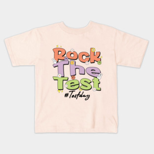 Rock The Test Retro Motivational Design for Students & Teachers Kids T-Shirt
