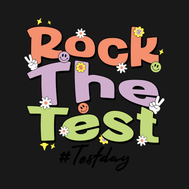 Rock The Test Retro Motivational Design for Students & Teachers by ArtistTee ⭐⭐⭐⭐⭐