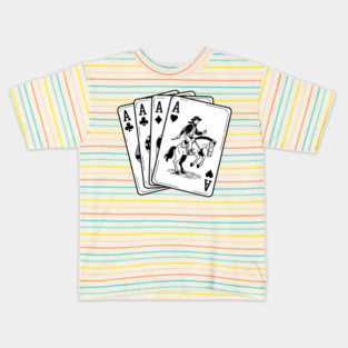 Ace Card Cowboy Poker Card Games Country Western Kids T-Shirt