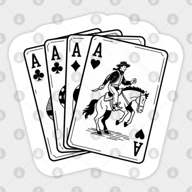 Ace Card Cowboy Poker Card Games Country Western Sticker by Creatifly Graphic Tees