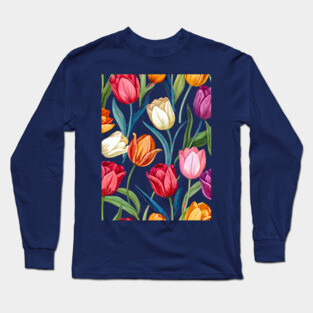 Tulips Pattern Long Sleeve T-Shirt