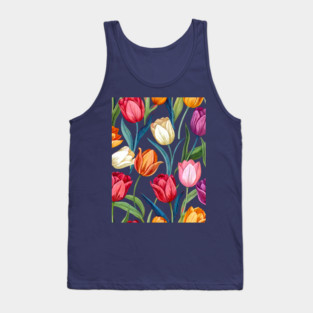 Tulips Pattern Tank Top
