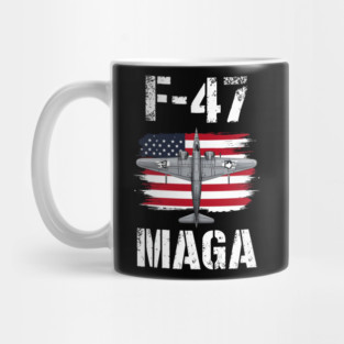F47 Fighter Jet Maga F-47 Jet Fighter Aircraft US Flag Vintage Mug