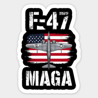 F47 Fighter Jet Maga F-47 Jet Fighter Aircraft US Flag Vintage Magnet