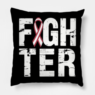Throat Cancer Oral Head Neck Cancer Awareness Fighter Pillow