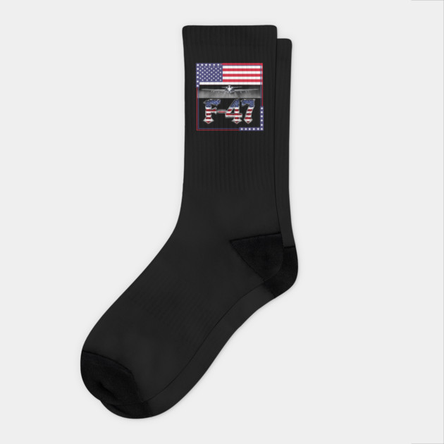 Funny F47 Fighter Jet Trump Shirt F-47 Jet Fighter Aircraft Socks by Creatifly Graphic Tees