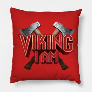 VIKING I AM Twin Axes Pillow