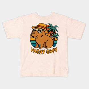 Vacay Capy – Funny Capybara Tropical Vacation Kids T-Shirt