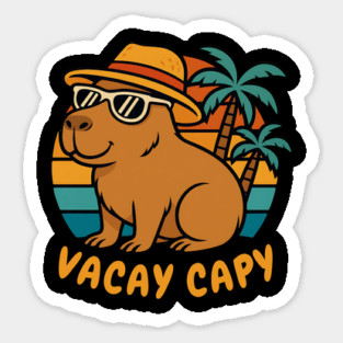Vacay Capy – Funny Capybara Tropical Vacation Magnet