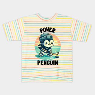 Power Penguin – Ice Cold & Ready to Score Kids T-Shirt