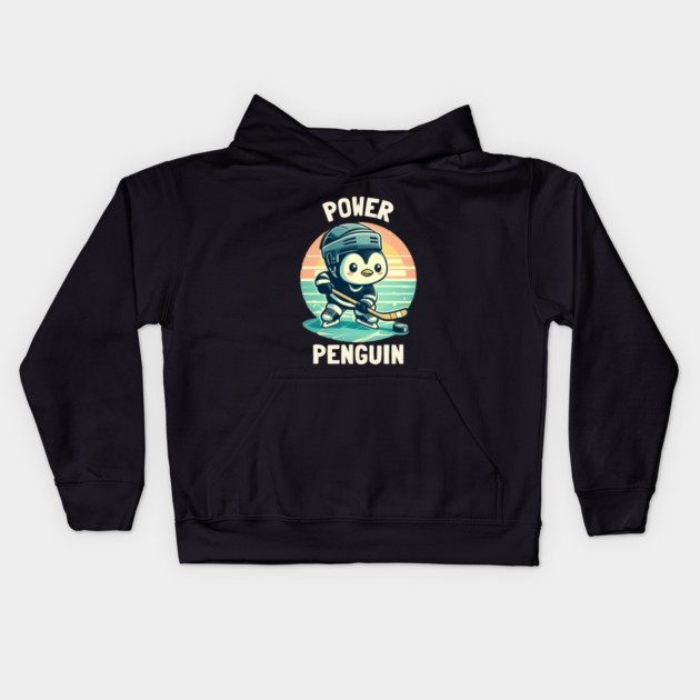 Power Penguin – Ice Cold & Ready to Score Kids Hoodie by Ben's Store 1