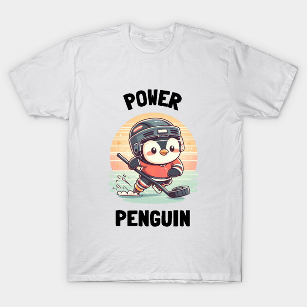 Power Penguin – Ice Cold & Ready to Score T-Shirt by Ben's Store 1