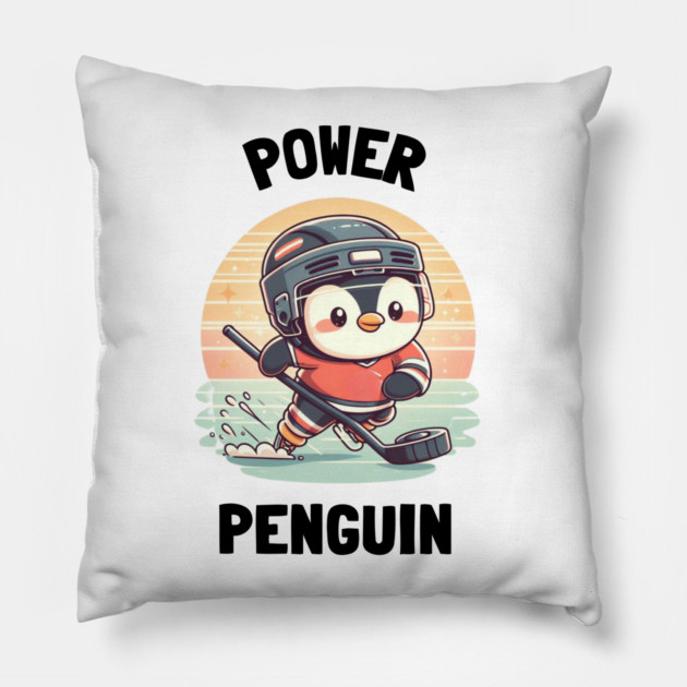 Power Penguin – Ice Cold & Ready to Score Pillow by Ben's Store 1