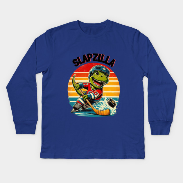 Slapzilla – King of the Rink Kids Long Sleeve T-Shirt by Ben's Store 1