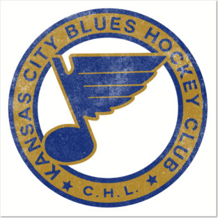 Retro Kansas City Blues NHL Hockey Club Posters and Art